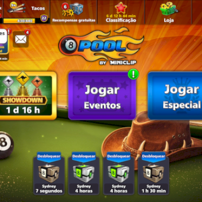 8 BALL POOL CONTAS COM FICHAS+TACO+CASH