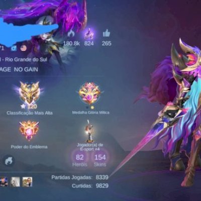 Conta ELO maximo 120 stars, mais de 160 skins!!