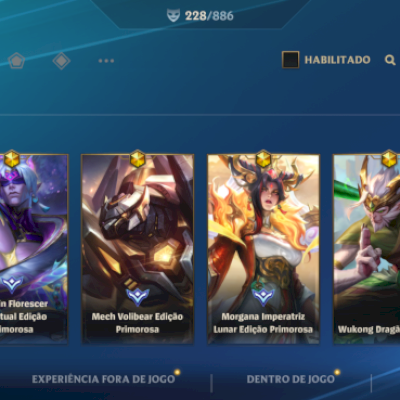 Conta braba 228 skins - 5 míticas