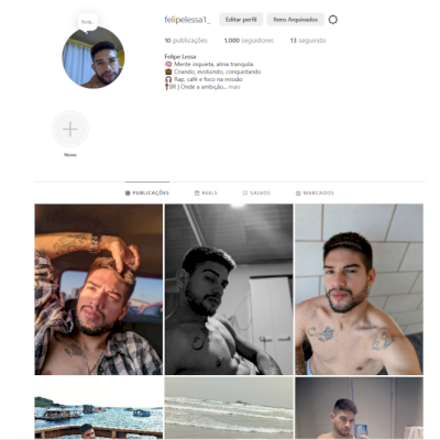 CONTA MASCULINA COM 1000 SEGUIDORES | 10 POSTS COM  MAIS DE 15 DIAS