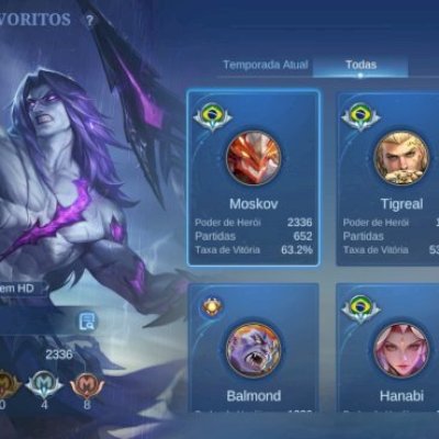 Conta Mobile Legends Mítico – 188 Skins – Pronta pra Rank
