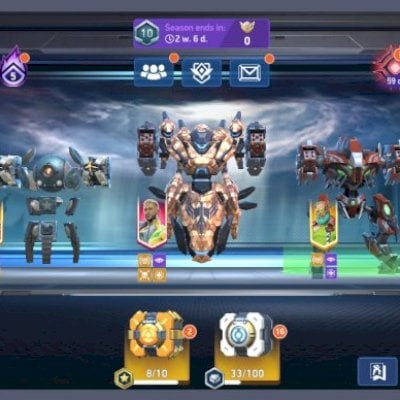 Mech Arena conta bem forte a venda - 45 k de inventário 15,5k de hangar