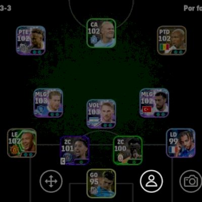 Conta do eFootball, com jogadores bons e 3.200 de força do time