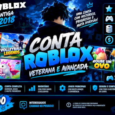 🔥 CONTA ROBLOX VETERANA E AVANÇADA — 2018 🔥