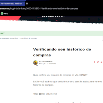 VENDO CONTA VALORANT R$ 461,60 reais gastos