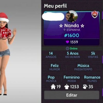 Conta Feminina antiga com itens raros avakin level 46