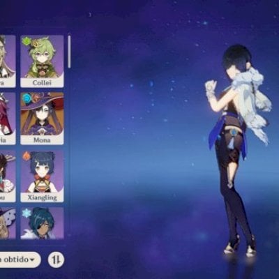 Conta genshin impact AR 46 com yelan, emilie, diluc e mona