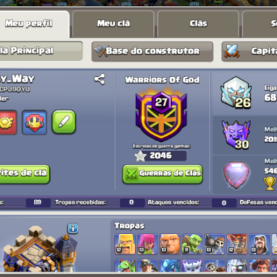 Venda conta Clash XP 250 c 9 mil gemas