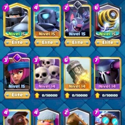 9K troféu, muito gemada 12K Gema, 575k ouro, 9 Elite, 26 lvl 14, 6 evolução