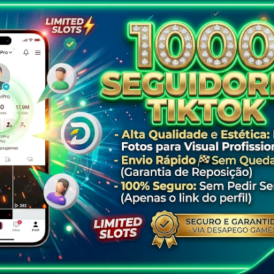 1000 Seguidores TikTok [Alta Qualidade] - Envio Rápido Sem Queda [Público Geral]