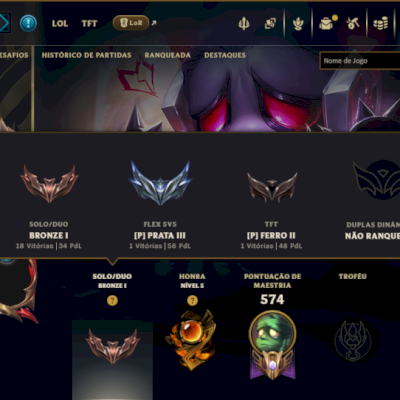 Bronze 1 com TODOS os Champs e 166 Skins ( MONO SUP )