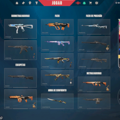 Conta VALORANT 20 Skins, Nivel 129, OURO 3