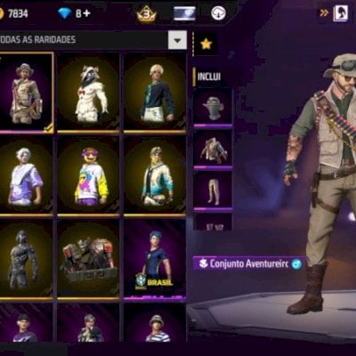 Conta de Free Fire com aventureiro