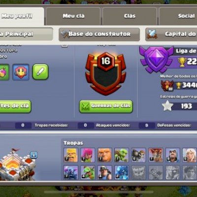 CONTA CLASH OF CLANS CV 11 QUASE FULL + CLASH ROYALE ANTIGA, JA PEGOU MESTRE