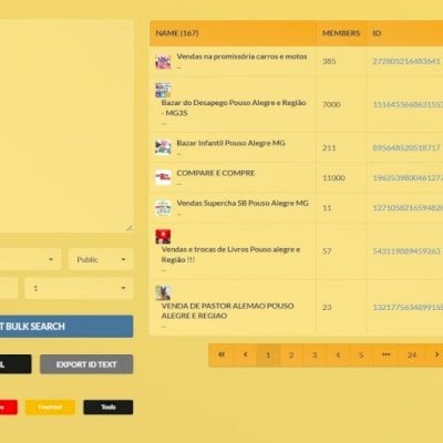 Robô buscador de grupos do facebook