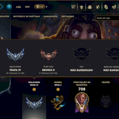 Prata 4 com TODOS os Champs e 407 Skins ( MONO ADC ) +11 Vitoriosas