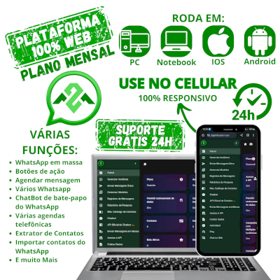 Software Web ZAP MIL: Mensagens Em Massa + Chatbot 2023