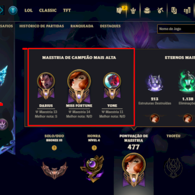 [Conta Rara] Handlevel Lvl 258 de 2013+Rammus Rei+kaule Juiza+ Dados da Conta