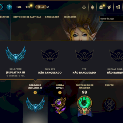 Platina 3 com 50 Champs e 11 Skins
