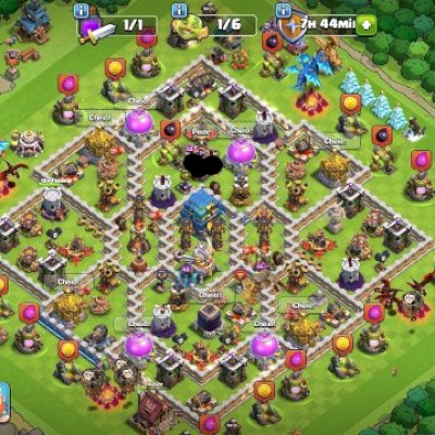 CONTA CLASH OF CLANS CV12 RECENTE VINDO DE CV11 FULL COM 4 HERÓIS E 1247 GEMAS
