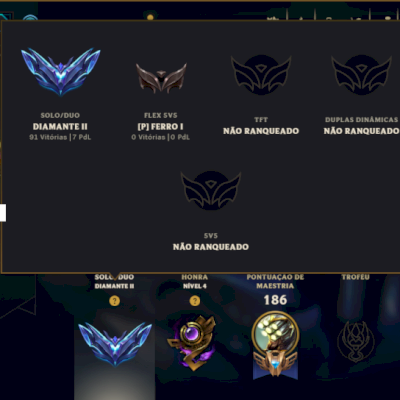 Diamante 2 com 60 Champs e 52 Skins
