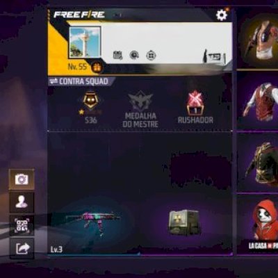 Conta rara de ff com ump evolutiva, conjunto incubadora e muito mais