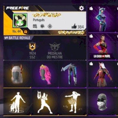 Conta de Free Fire gemada feminina