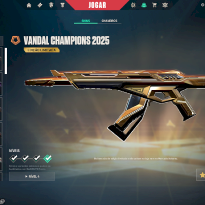 Vendo Conta de VALORANT Com a Skin de Edição Limitada Vandal Champions 2025!