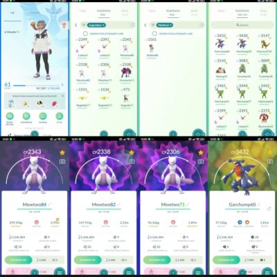 CONTA LVL 61 + 184 SHINYS + 3 Mewtwo  + 3M STARDUST 012A