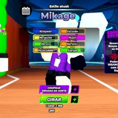 Conta de vôleiboll legendes com mikage e sanju