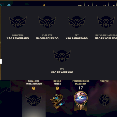 Unranked com 35 Champs e 35 Skins