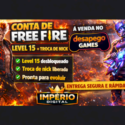 🚀 CONTA DE Free Fire LEVEL 15 + TROCA DE NICK LIBERADA ⚡ PRONTA PRA JOGAR HOJE!