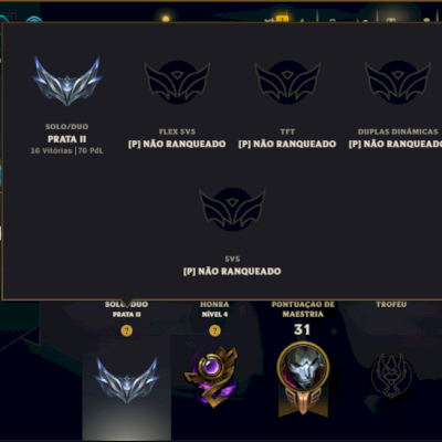 Prata 2 com 50 Champs e 42 Skins ( Mais de 30 Jogos )