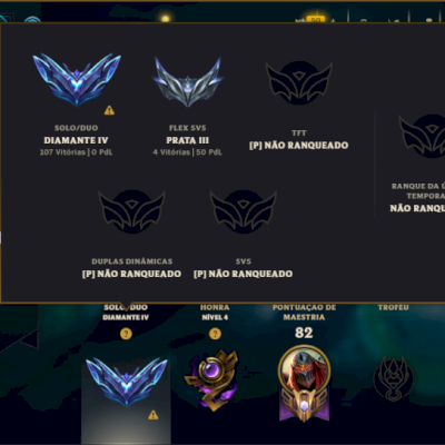 Diamante 4 com 45 Champs e 49 Skins