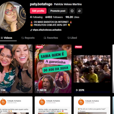 Conta TikTok 6.400 Seguidores e 98k Likes (Orgânico)