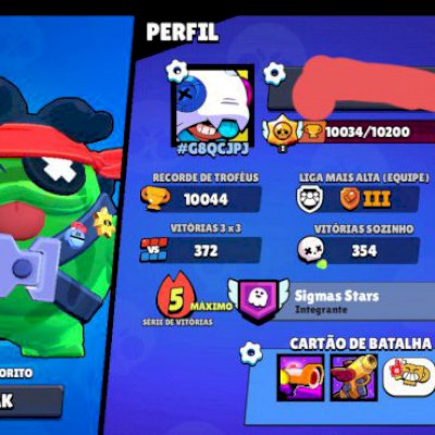 Conta com 10k+ 46 brawlers algumas skins e shelly estelar