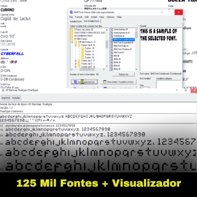 Pack 125 Mil Fontes + Visualizador