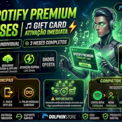 🎵 Spotify Premium 3 Meses | Gift Card | Ativação Imediata ⚡