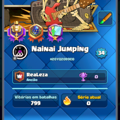 Conta de Clash Royale arena 16 e de Brawl Stars 5600k de troféus