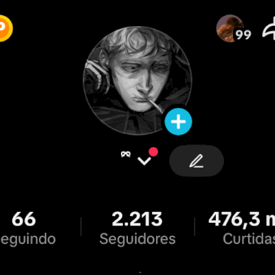 Confa do tiktok com 2,2k e 400 mil likes