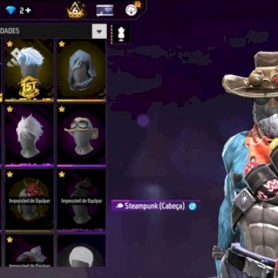 Conta de free Fire com Sétimo passe, ump Ruby e muito mais.