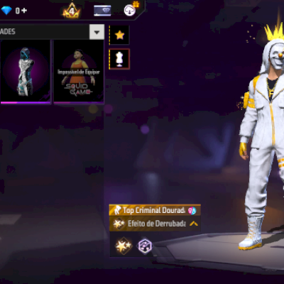 Conta ff com top dourado, angelical  camisas de time