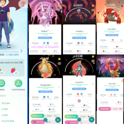 Conta nível 51 c/ Pokémons Incríveis, +1.4M STARDUST, +140 Lendários(6 Shiny) e+