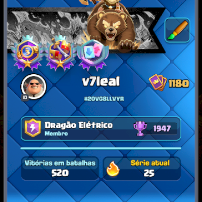 CONTA CLASH ROYALE 9009 TROFÉUS | 114/122 CARTAS | 2.667 GEMAS