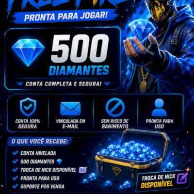 CONTA FF LVL 10 COM 500 DIMAS + PERSONAGENS + TROCA DE NICK
