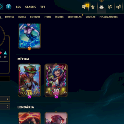 CONTA DE LOL UPADA A MÃO LVL 130, MESTRE, ALL CHAMPS, 50+ SKINS