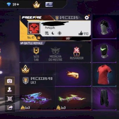 Conta de free fire 2 evolutivas e 1 punho