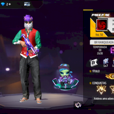 Conta FF gemada com barbinha