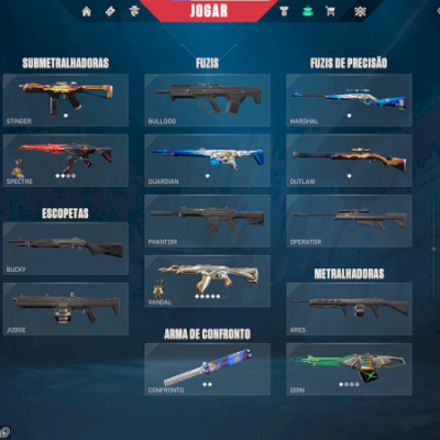 conta de valorant com tres skins de loja uma delas faca + passe