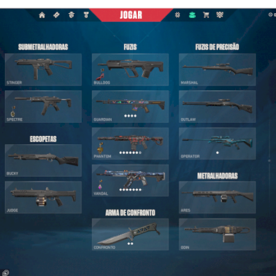 CONTA VALORANT, DIAMANTE , 3 SKINS DE VANDAL , 1 PHANTOM , 2 FACAS, GUARDIAN